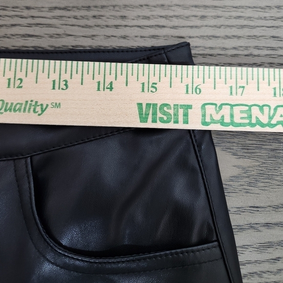 Prettylittlething Leather Pants Womens 10 Black BNWTs Side Slits - Picture 11 of 15